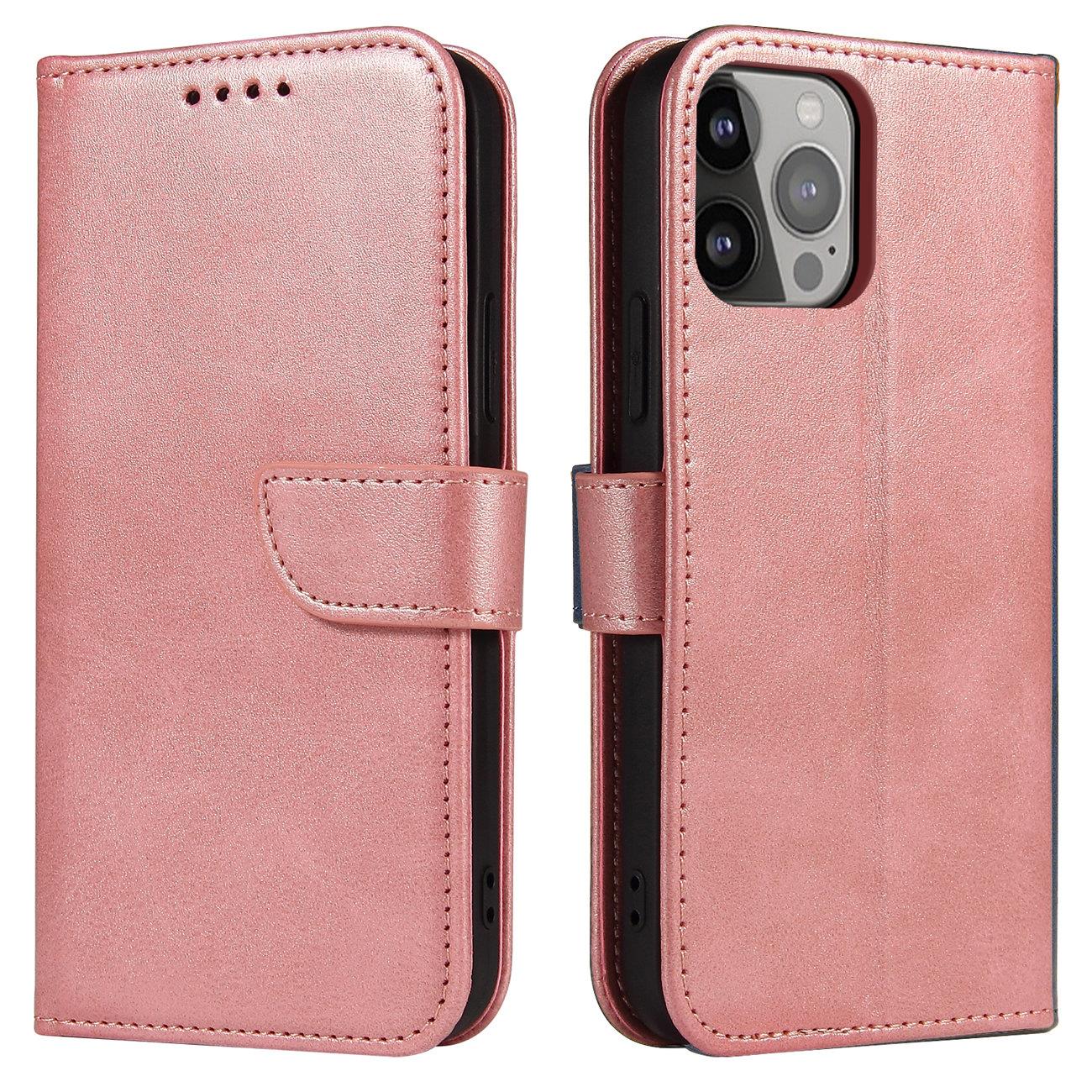 Magnet Ümbris jaoks Samsung Galaxy S23 Ultra Cover with Flip Wallet Stand roosa