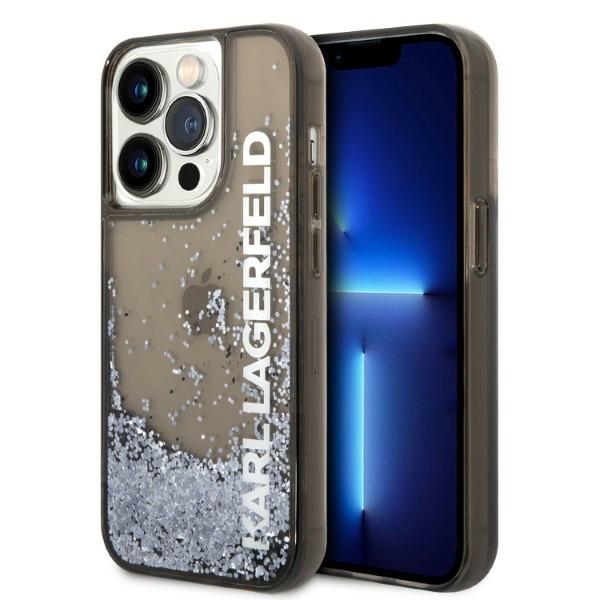 Karl Lagerfeld Liquid Glitter Elong ümbris jaoks iPhone 14 Pro - must