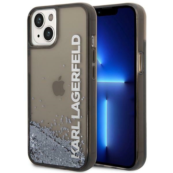 Чехол Karl Lagerfeld Liquid Glitter Elong для iPhone 14 Plus — чёрный