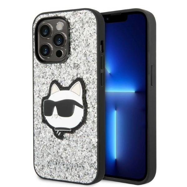 Karl Lagerfeld KLHCP14LG2CPS iPhone 14 Pro 6.1" hõbedane/hõbedane hardcase Glitter Choupette Patch