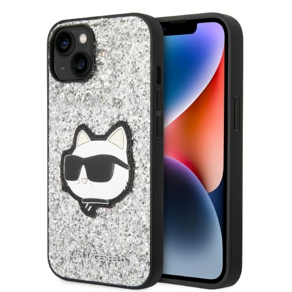 Karl Lagerfeld KLHCP14MG2CPS iPhone 14 Plus 6.7" hõbedane/hõbedane hardcase Glitter Choupette Patch