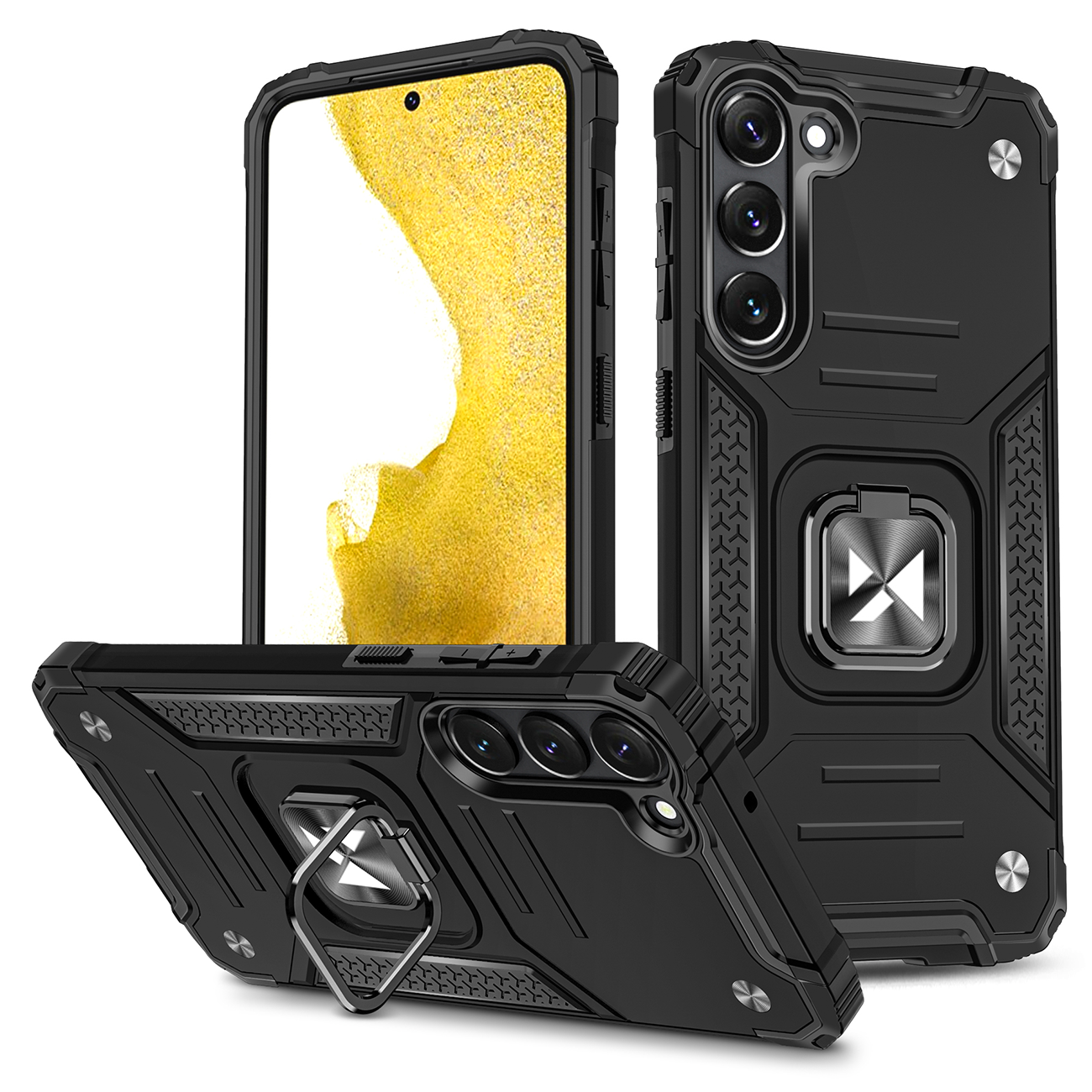 Чехол Wozinsky Ring Armor для Samsung Galaxy S23+ бронированный с магнитным кольцом-держателем чёрный
