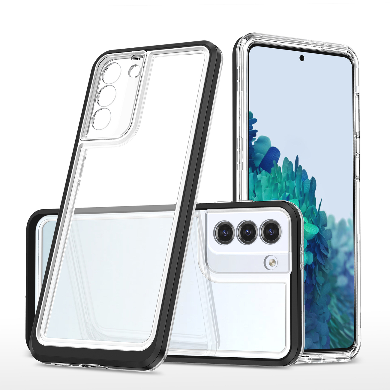 Чехол Clear 3in1 для Samsung Galaxy S23+ силиконовый с рамкой чёрный