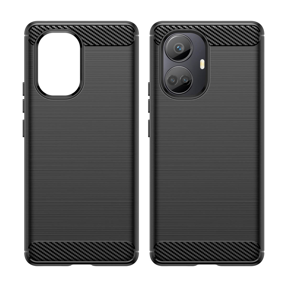 Carbon Ümbris ümbris jaoks Realme 10 Pro+ flexible silicone carbon cover must