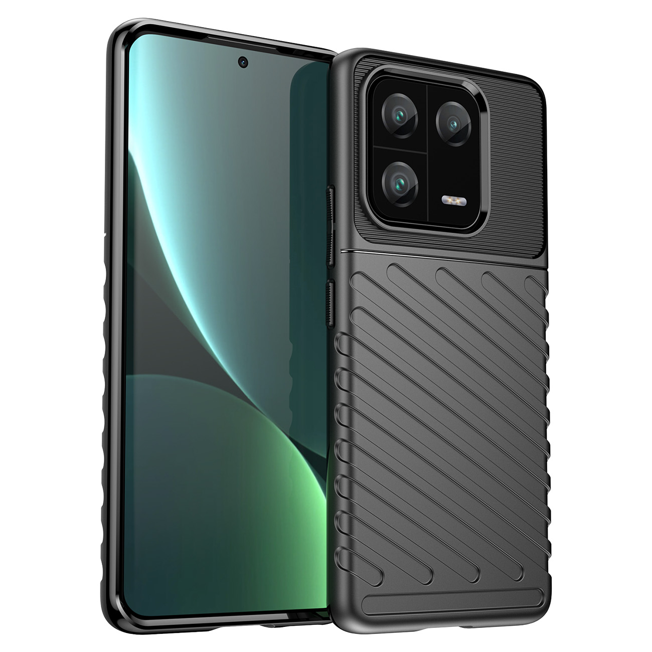 Thunder Ümbris ümbris jaoks Xiaomi 13 Pro silicone armor ümbris must