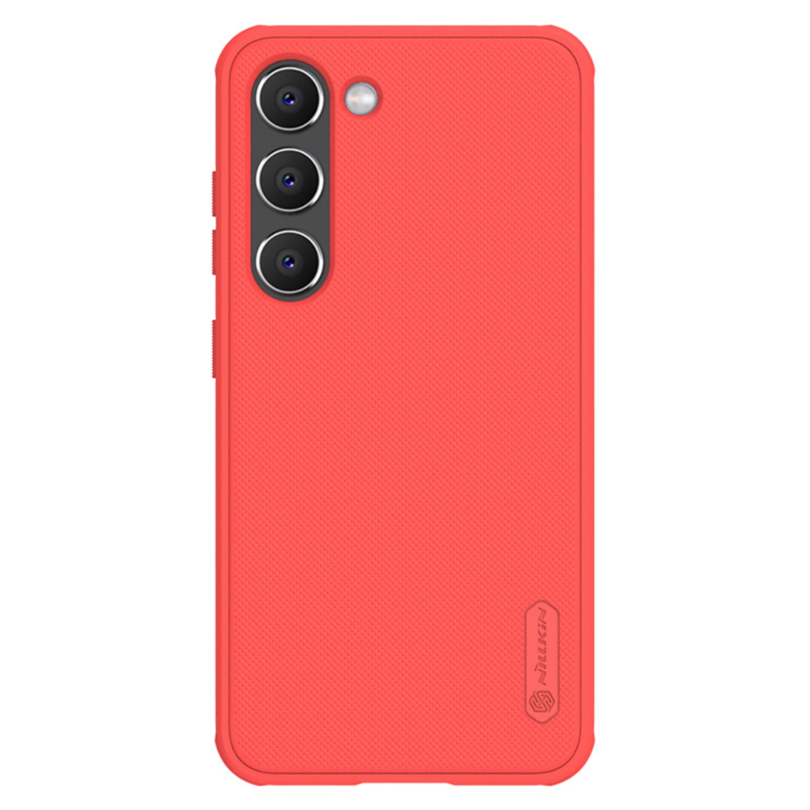 Чехол Nillkin Super Frosted Shield Pro для Samsung Galaxy S23+ бронированный + подставка для телефона красный