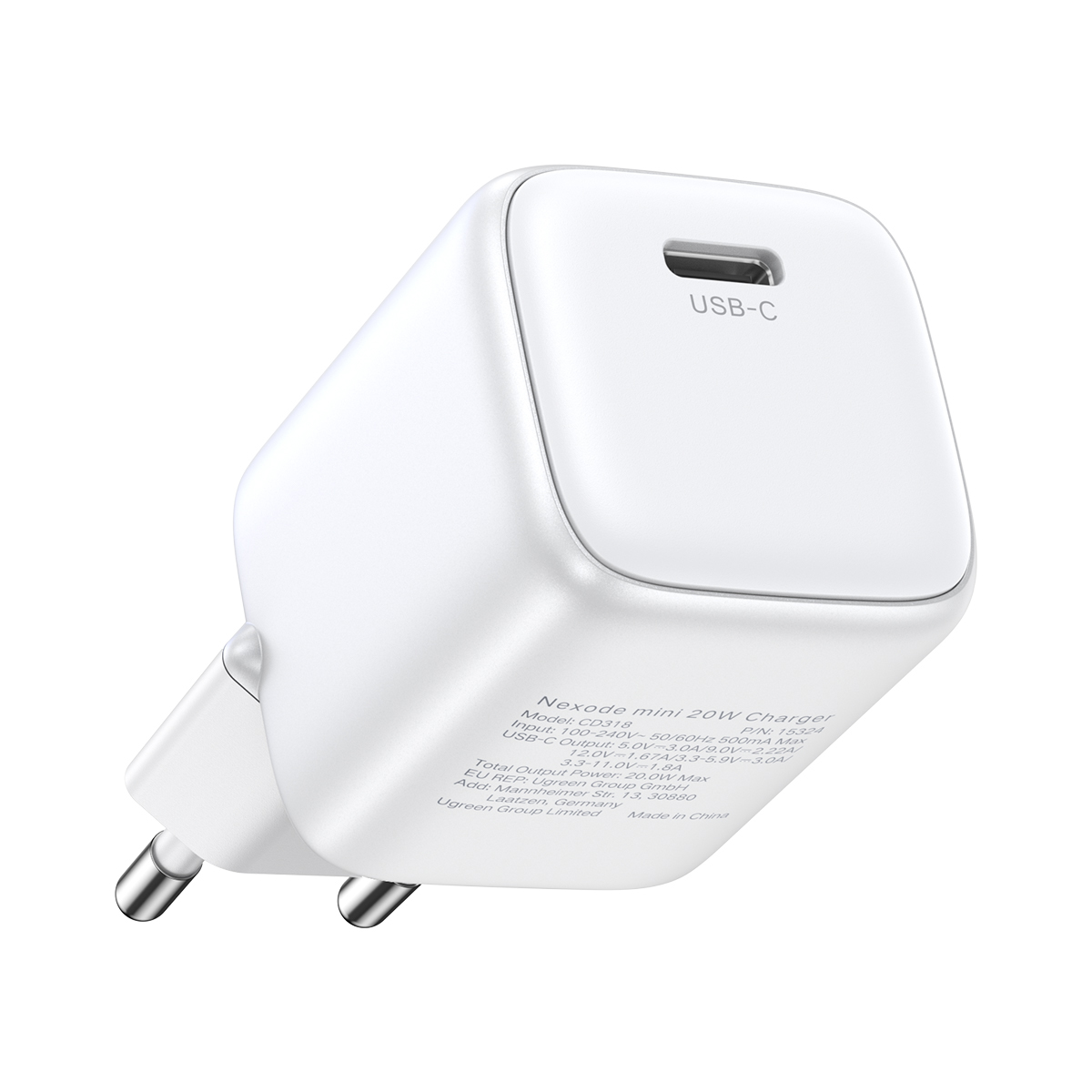 Laadija Ugreen CD318 20W GaN USB-C valge