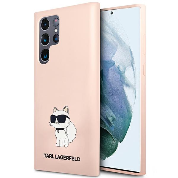 Karl Lagerfeld KLHCS23LSNCHBCP S23 Ultra S918 жёсткий чехол розовый/розовый Silicone Choupette