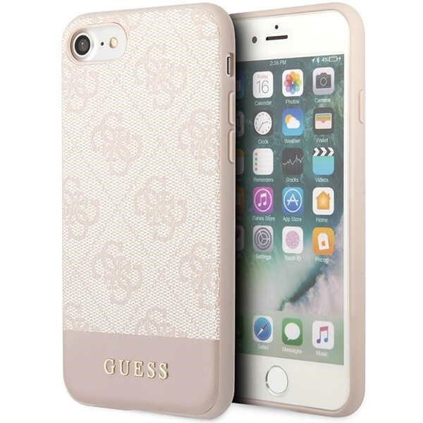 Guess GUHCI8G4GLPI iPhone 7/8/SE 2020/ 2022 roosa/roosa hard ümbris 4G Stripe Collection