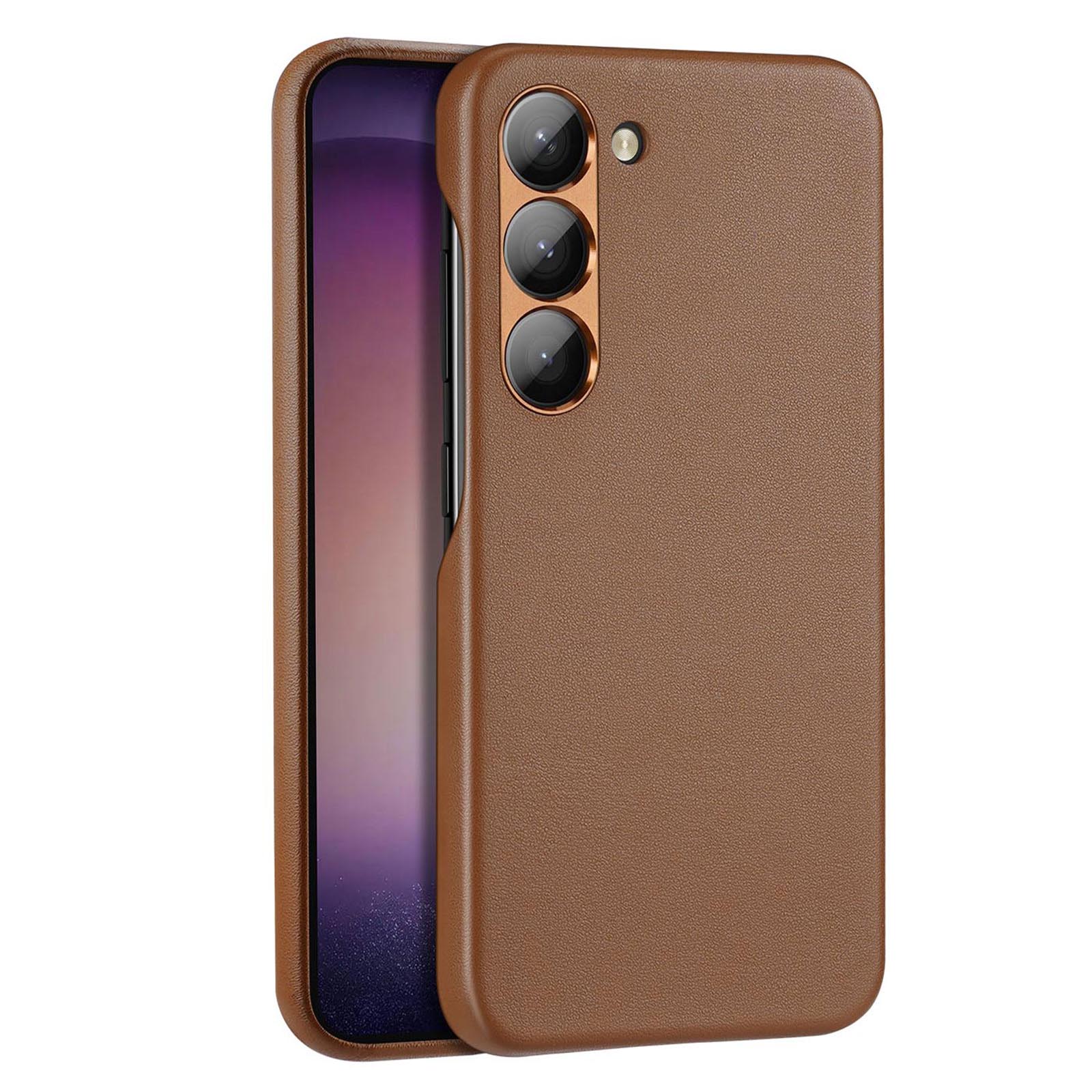 Dux Ducis Grit ümbris jaoks Samsung Galaxy S23+ elegant ümbris made of artificial leather brown