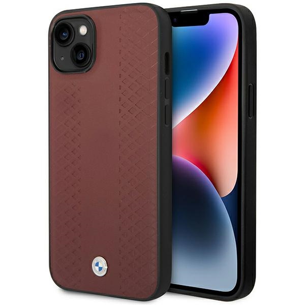 Ümbris BMW BMHCP14S22RFGR iPhone 14 6.1" Burgundy/burgundy Leather Diamond Pattern