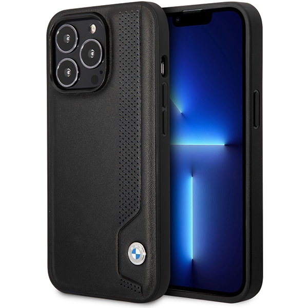Ümbris BMW BMHCP14X22RBDK iPhone 14 Pro Max 6.7" must/must hardcase Leather sinine Dots