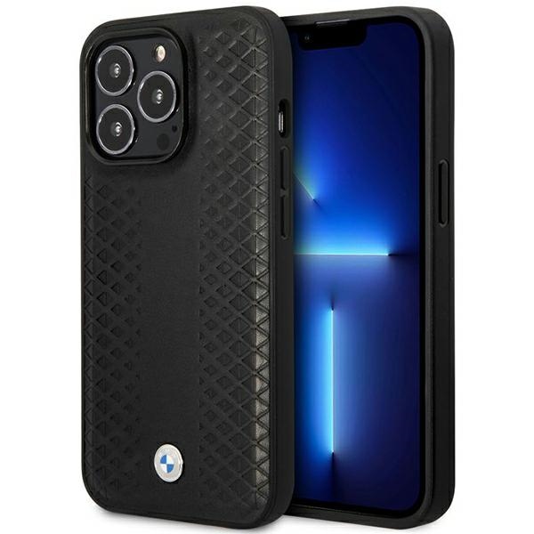 Ümbris BMW BMHMP14L22RFGK iPhone 14 Pro 6.1" must/must Leather Diamond Pattern MagSafe