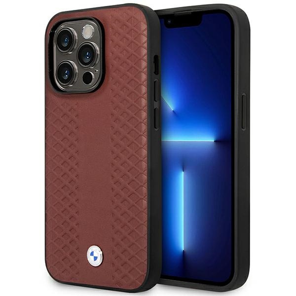 Ümbris BMW BMHMP14L22RFGR iPhone 14 Pro 6.1" Burgundy/burgundy Leather Diamond Pattern MagSafe