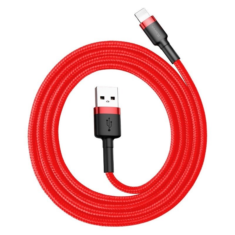 Baseus Cafule USB Lightning cable 2.4A 1m (must + punane)