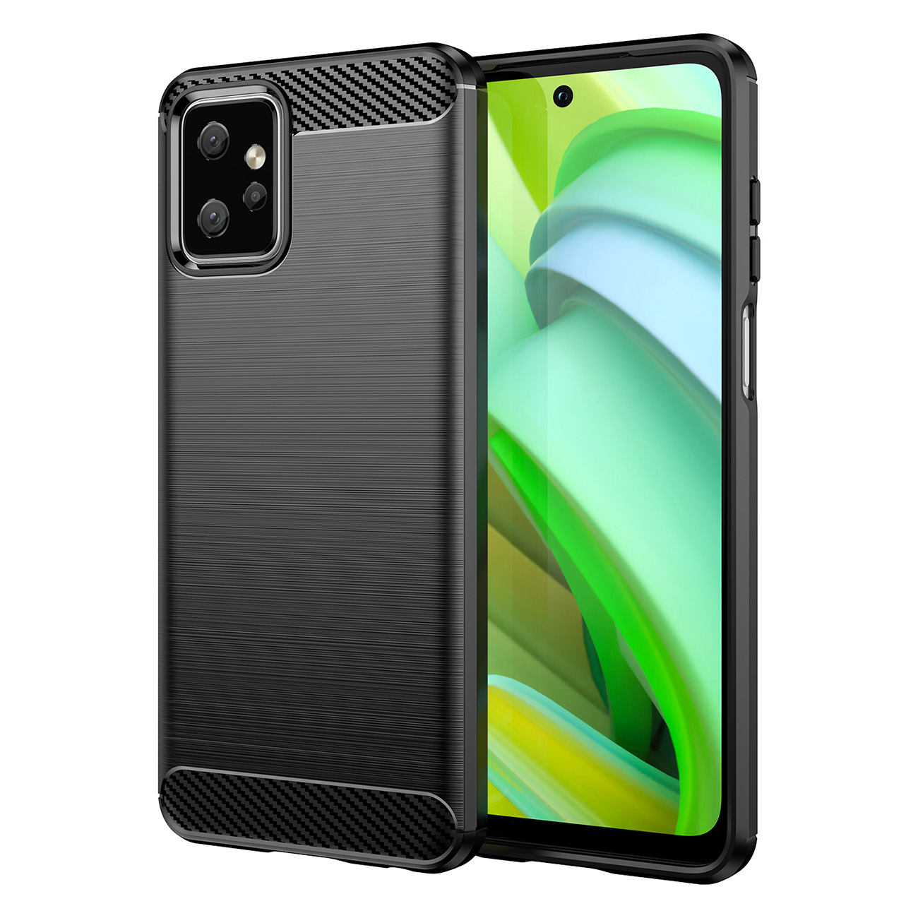 Carbon Ümbris jaoks Motorola Moto G Power 2023 flexible silicone carbon cover must
