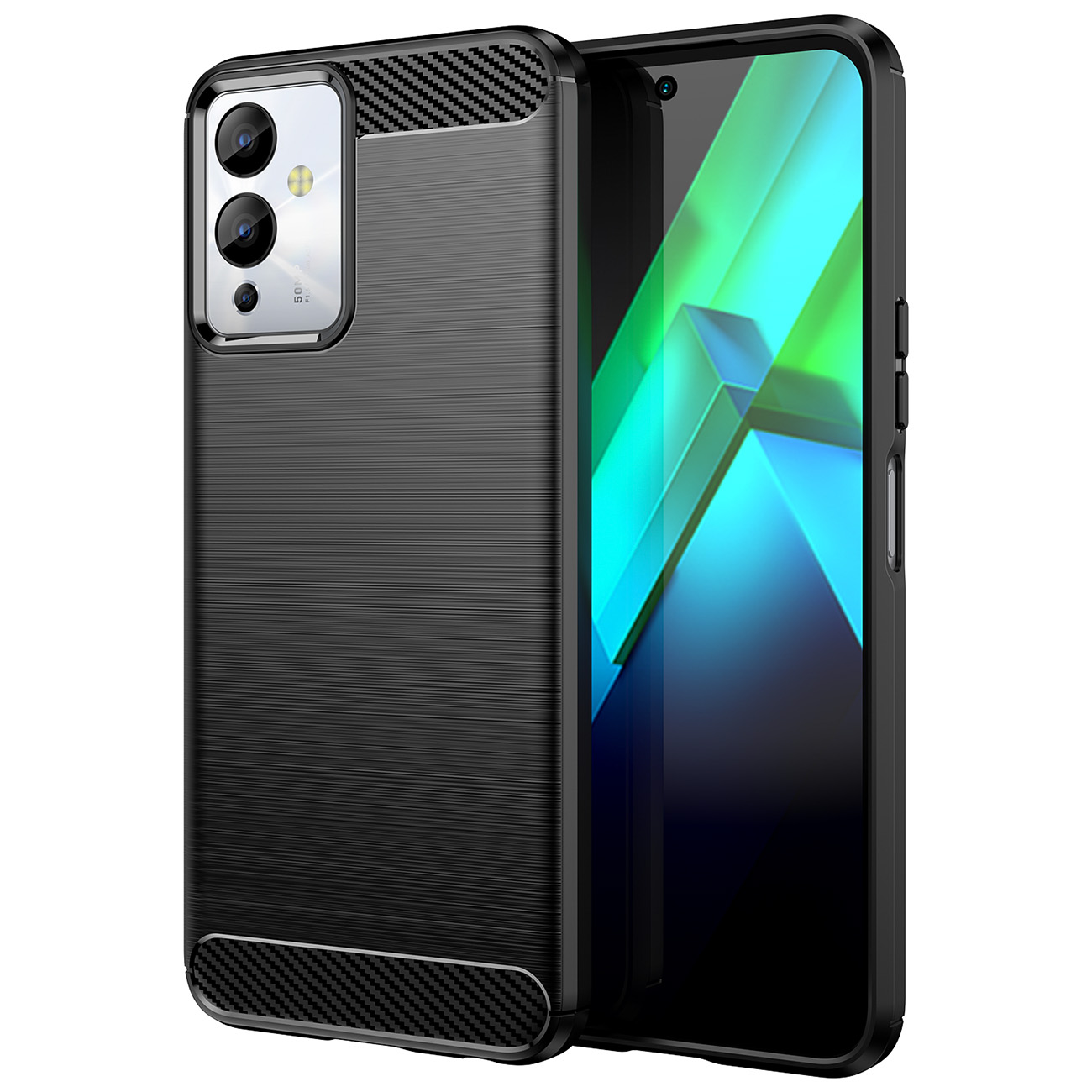 Carbon Ümbris ümbris jaoks Infinix Note 12i flexible silicone carbon cover must