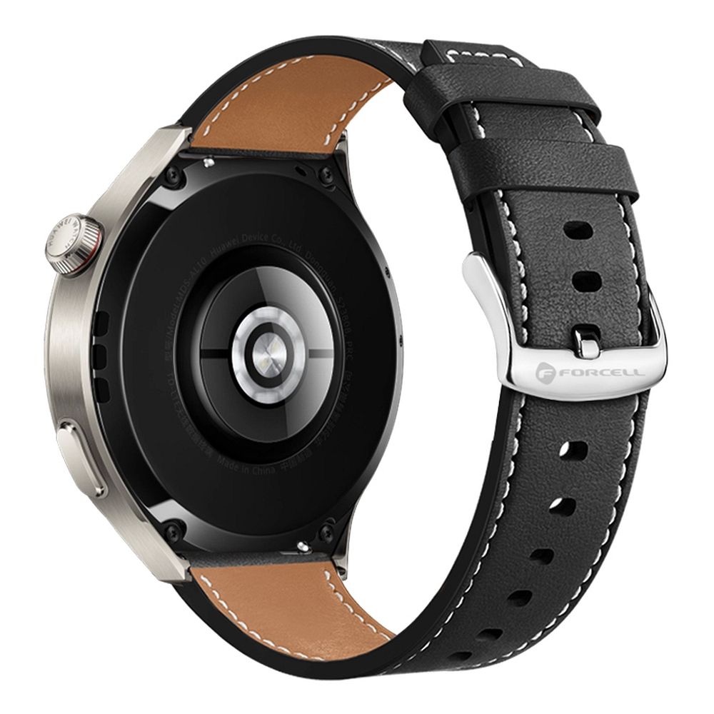 Strap to Samsung Galaxy Watch Forcell F-Design FS21 holes eco-friendly leather 20 mm black