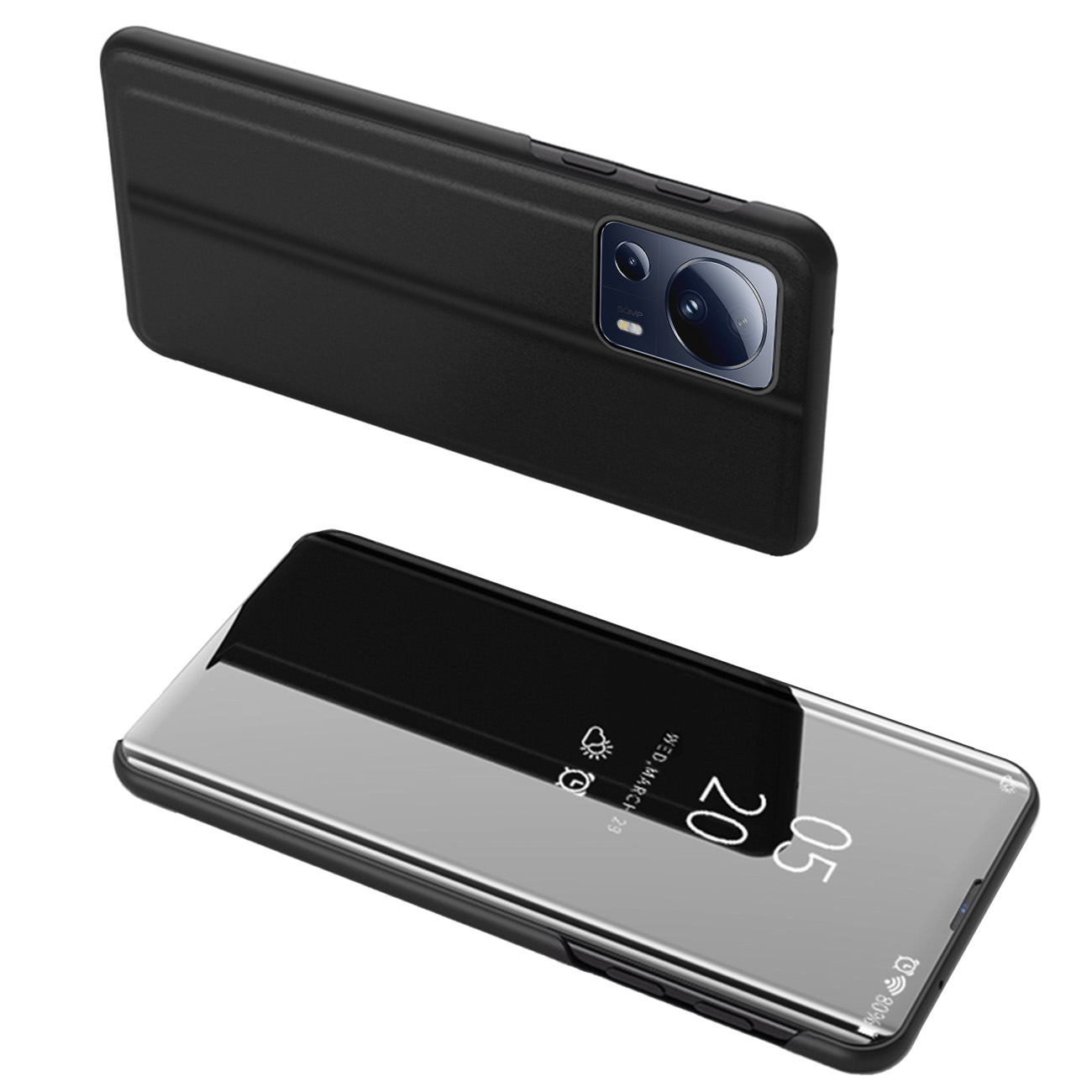 Clear View Case чехол для Xiaomi 13 Lite с откидной крышкой чёрный