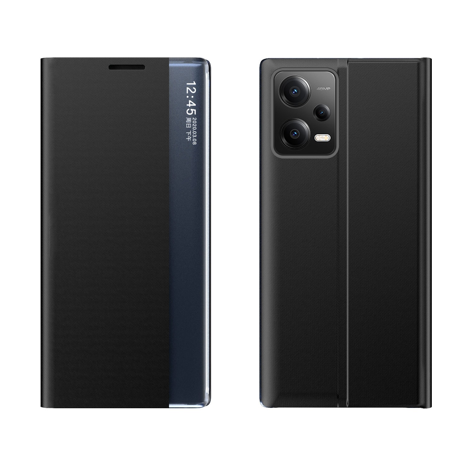 New Sleep Ümbris Cover jaoks Xiaomi Redmi Note 12 5G / Poco X5 5G Cover with Flip Stand must