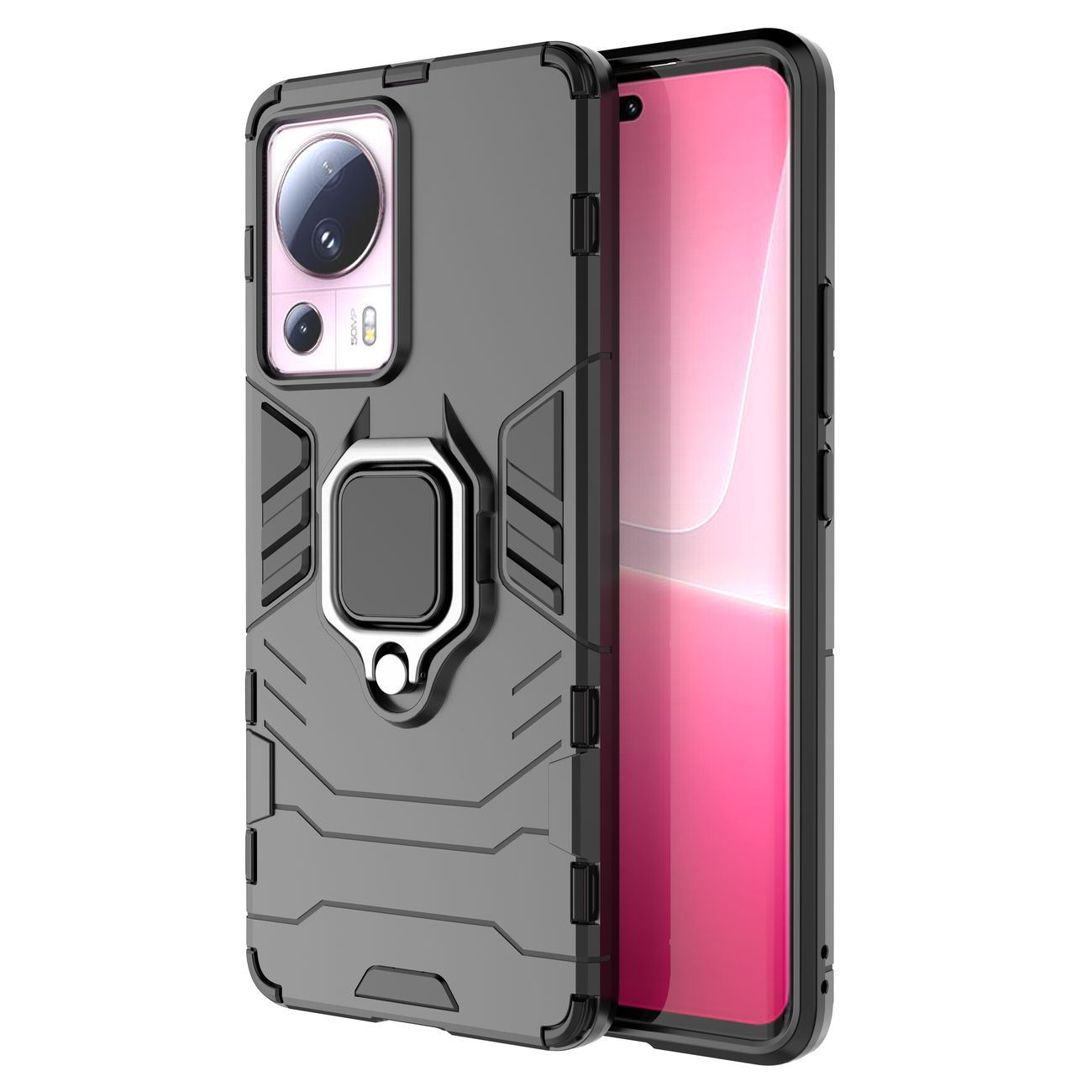 Ring Armor ümbris jaoks Xiaomi 13 Lite armored cover magnetic holder ring must
