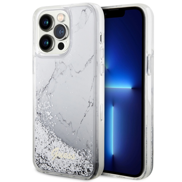 Guess GUHCP14XLCSGSGH iPhone 14 Pro Max 6.7" valge/valge hardcase Liquid Glitter Marble