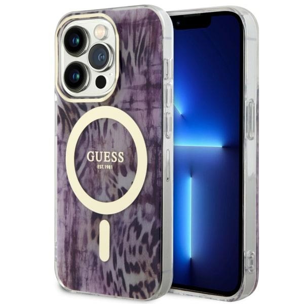Guess GUHMP14LHLEOPWP iPhone 14 Pro 6.1" roosa/roosa hardcase Leopard MagSafe