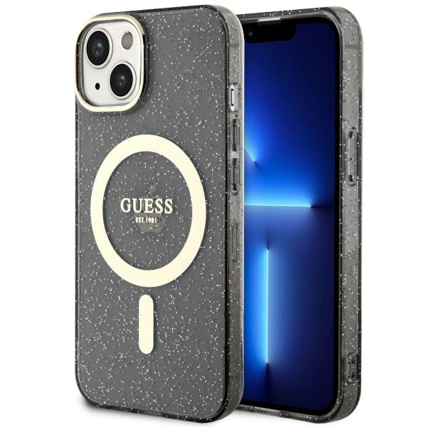 Guess GUHMP14MHCMCGK iPhone 14 Plus 6.7" чёрный/чёрный hardcase Glitter Gold MagSafe