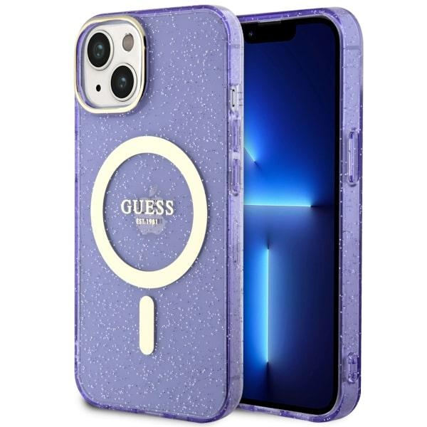 Guess GUHMP14MHCMCGU iPhone 14 Plus 6.7" фиолетовый/фиолетовый hardcase Glitter Gold MagSafe