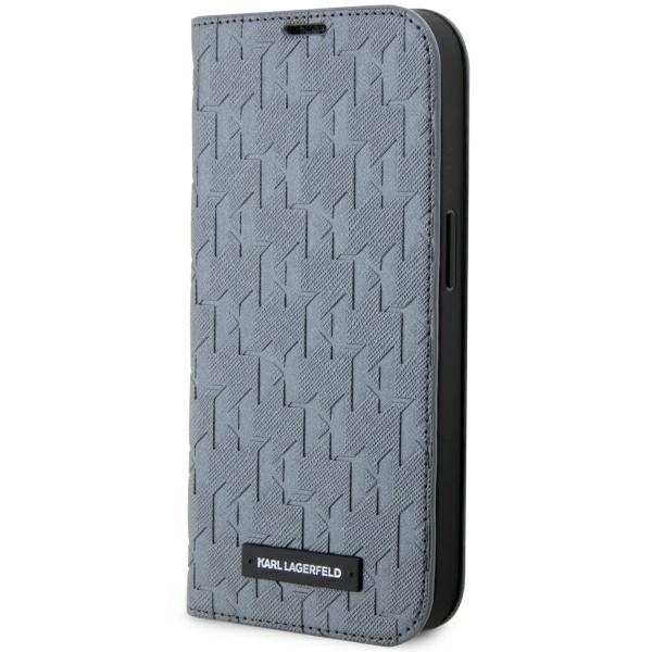 Karl Lagerfeld KLBKP14XSAKLHPG iPhone 14 Pro Max 6.7" bookcase hõbedane/hõbedane Saffiano Monogram