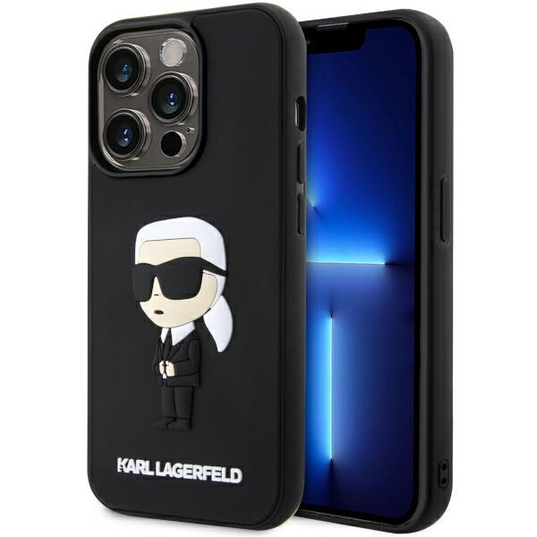 Karl Lagerfeld KLHCP14L3DRKINK iPhone 14 Pro 6.1" must/must hardcase Rubber Ikonik 3D