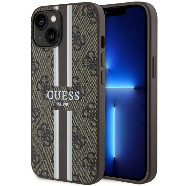 Guess GUHMP14MP4RPSW iPhone 14 Plus 6.7" коричневый/коричневый hardcase 4G Printed Stripes MagSafe