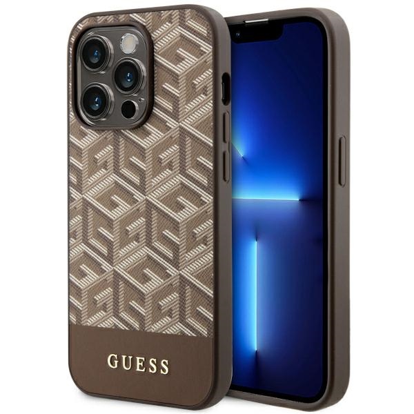 Guess GUHMP14XHGCFSEW iPhone 14 Pro Max 6.7" brown/brown hard ümbris GCube Stripes MagSafe