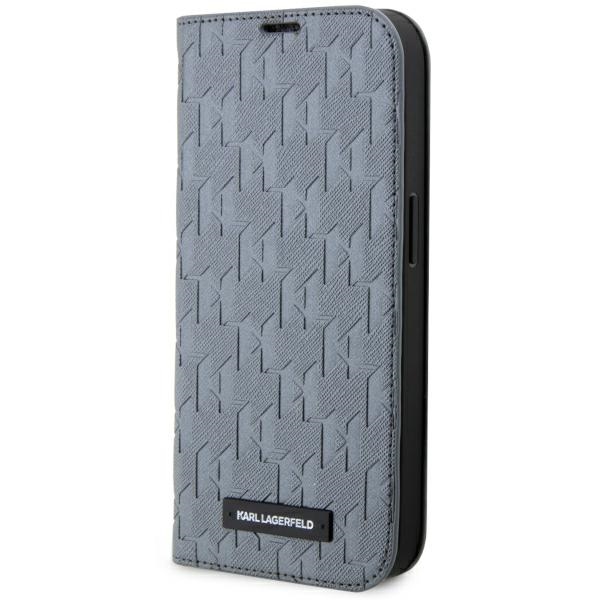 Karl Lagerfeld KLBKP14LSAKLHPG iPhone 14 Pro 6.1" bookcase hõbedane/hõbedane Saffiano Monogram