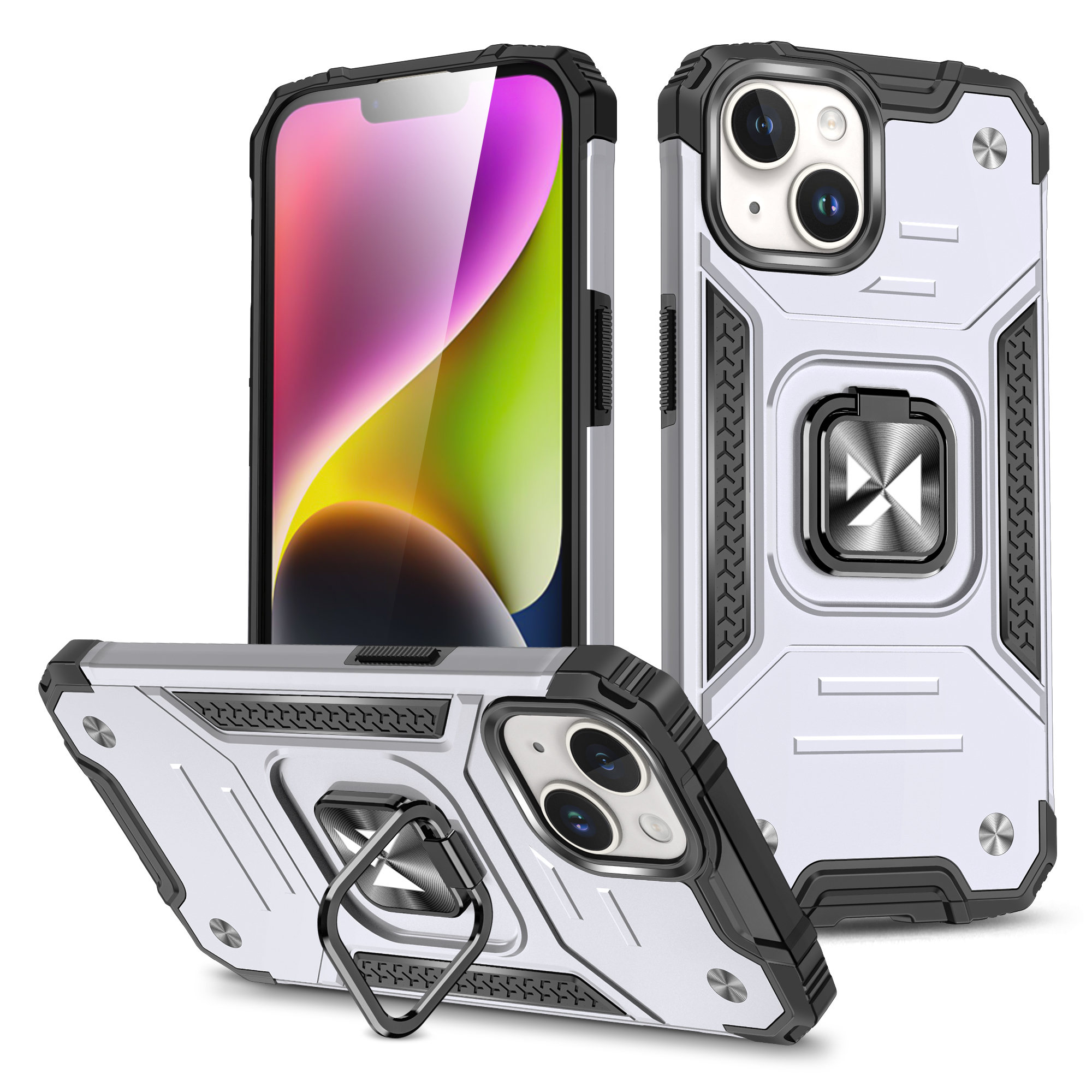 Wozinsky Ring Armor iPhone 15 Plus iPhone 15 Plus Ring Armor Ümbris - hõbedane