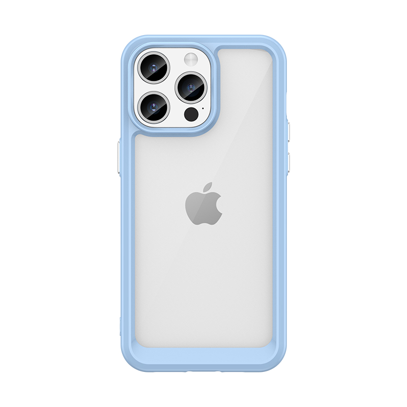 Reinforced ümbris with flexible frame jaoks iPhone 15 Pro Outer Space - sinine