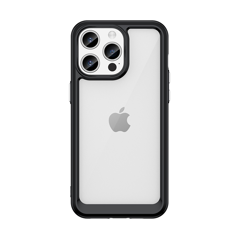 iPhone 15 Pro Outer Space reinforced ümbris with a flexible frame - must