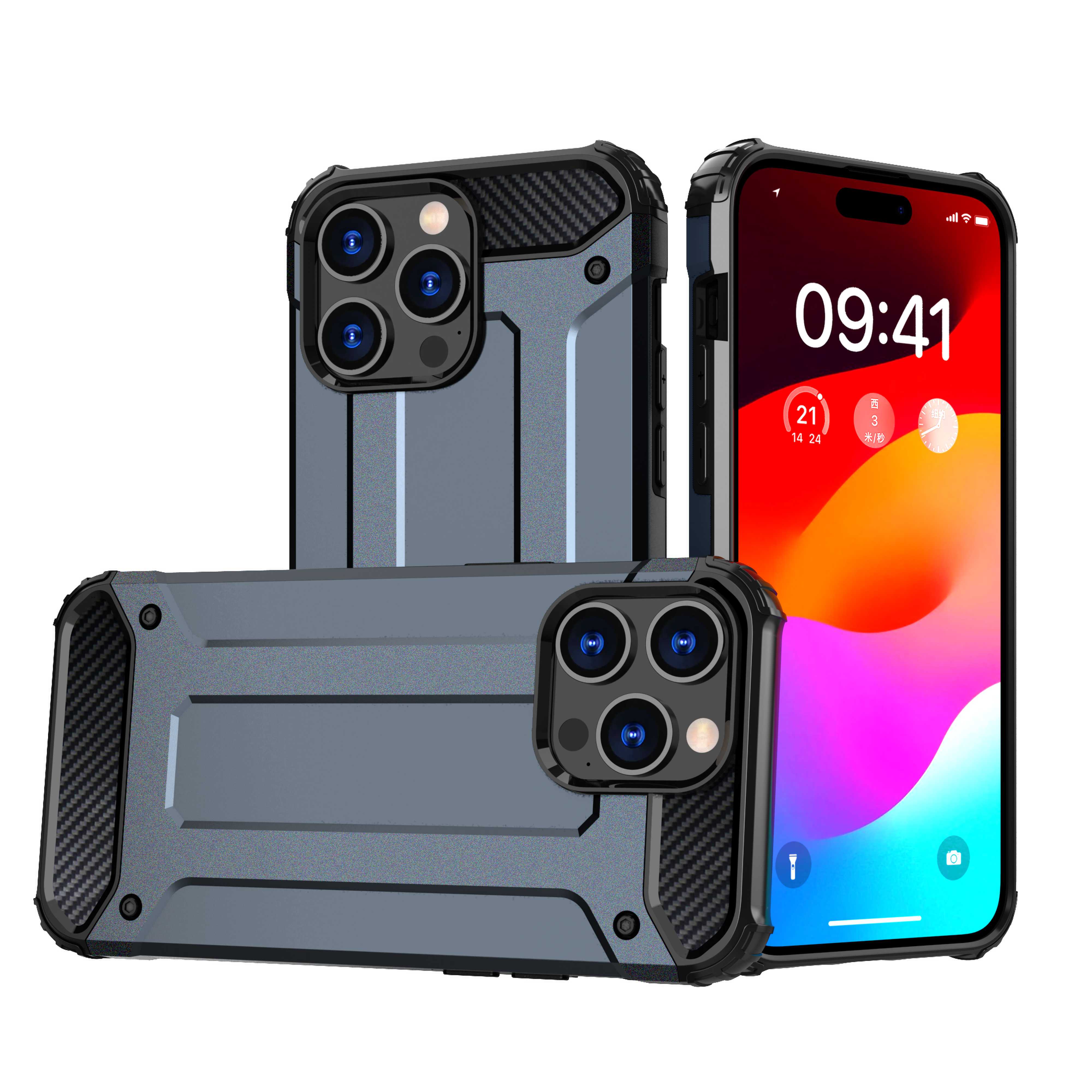 iPhone 15 Pro Hybrid Armor ümbris - sinine
