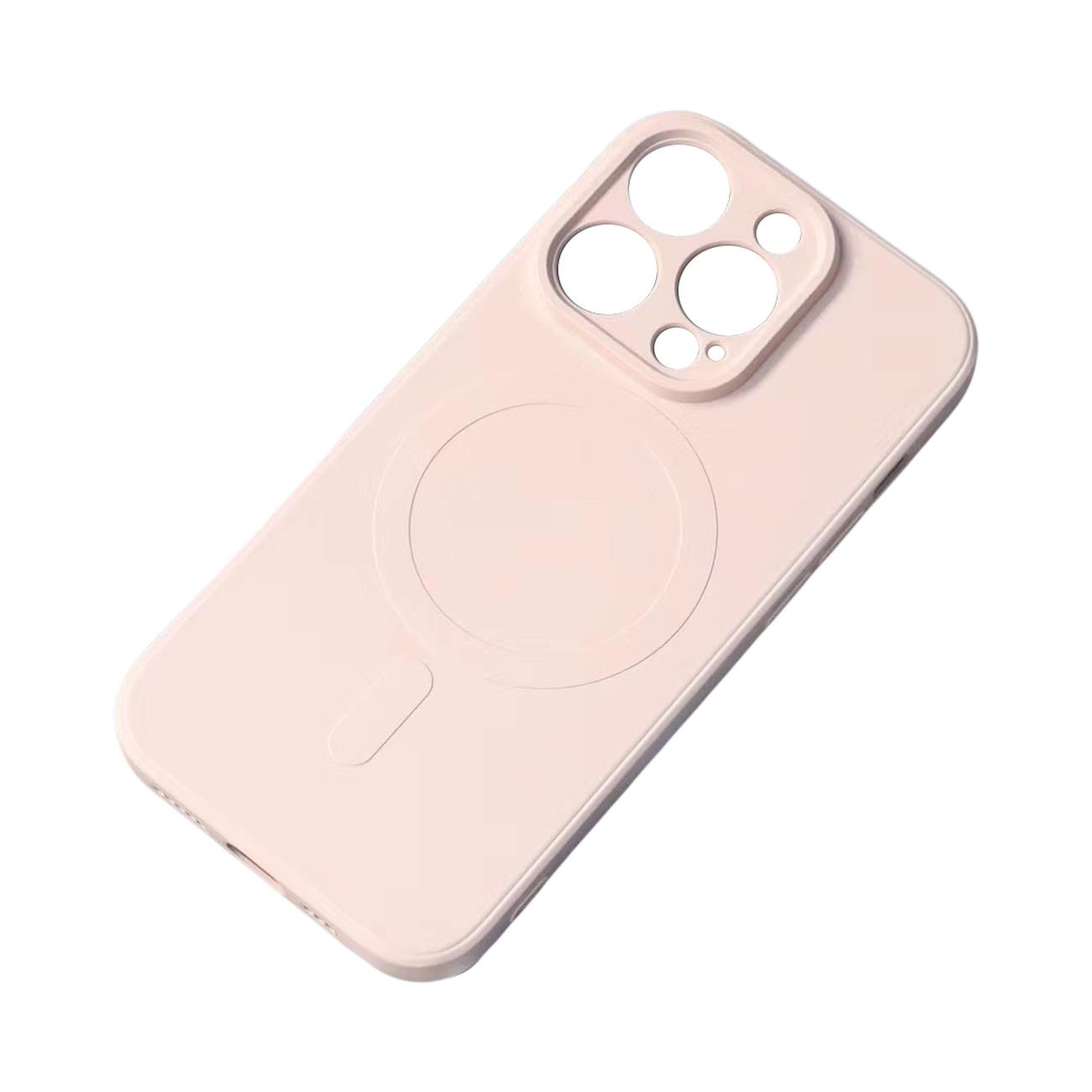 MagSafe compatible silicone ümbris jaoks iPhone 15 Pro Silicone Ümbris - cream