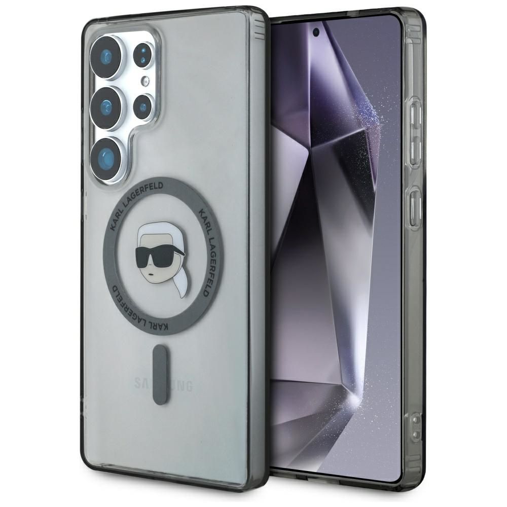 KARL LAGERFELD ümbris jaoks SAMSUNG S25 Ultra KLHMS25LHLSKIK (Magnetic IML Metal K. Heads) must
