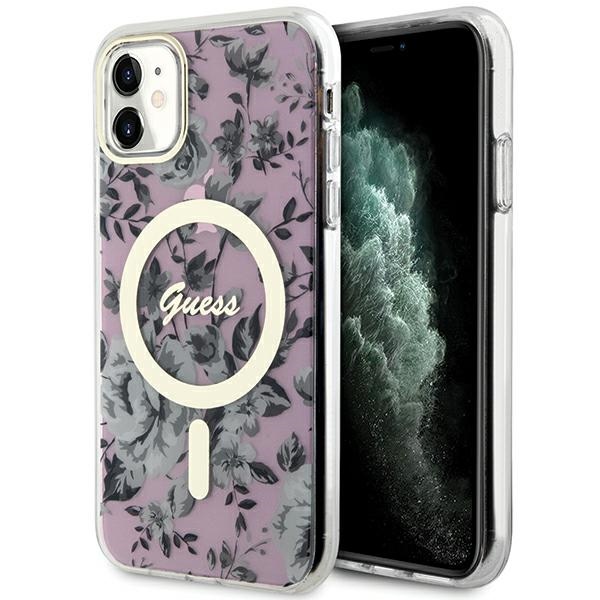 Guess GUHMN61HCFWSP iPhone 11 / Xr 6.1" roosa/roosa hardcase Flower MagSafe