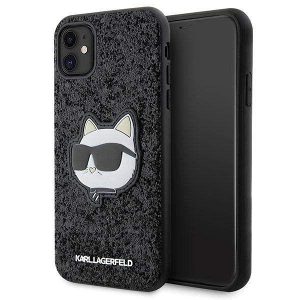 Karl Lagerfeld KLHCN61G2CPK iPhone 11 / Xr 6.1" чёрный/чёрный хардкейс Glitter Choupette Patch