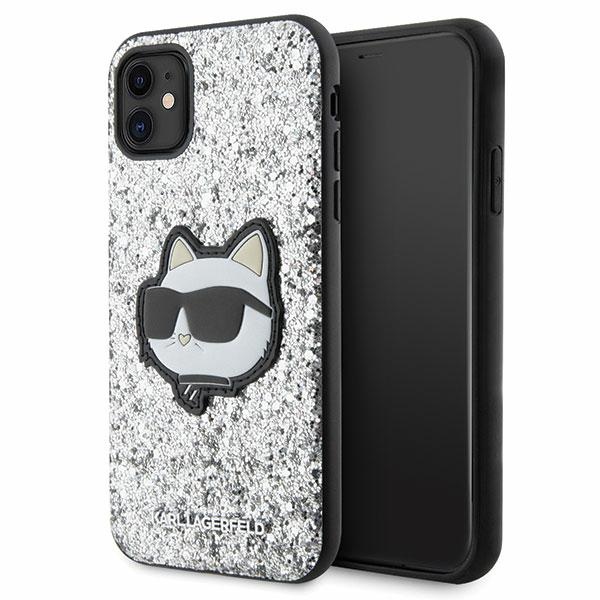 Karl Lagerfeld KLHCN61G2CPS iPhone 11 / Xr 6.1" hõbedane/hõbedane hardcase Glitter Choupette Patch