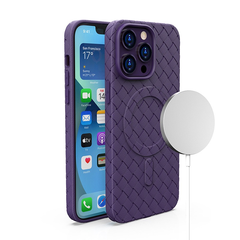 MagSafe Woven Ümbris jaoks iPhone 15 Pro - lilla
