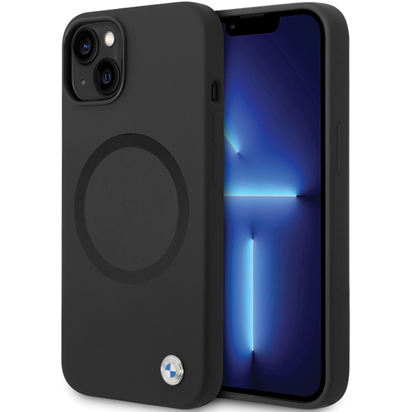 BMW BMHMP14SSILBK2 ümbris jaoks iPhone 14 - must Signature Liquid Silicone MagSafe