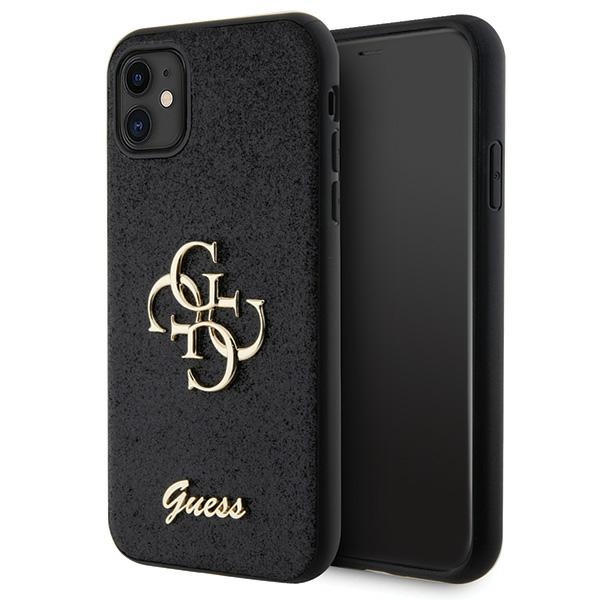 Guess GUHCN61HG4SGK ümbris jaoks iPhone 11 / Xr - must Glitter Script Big 4G