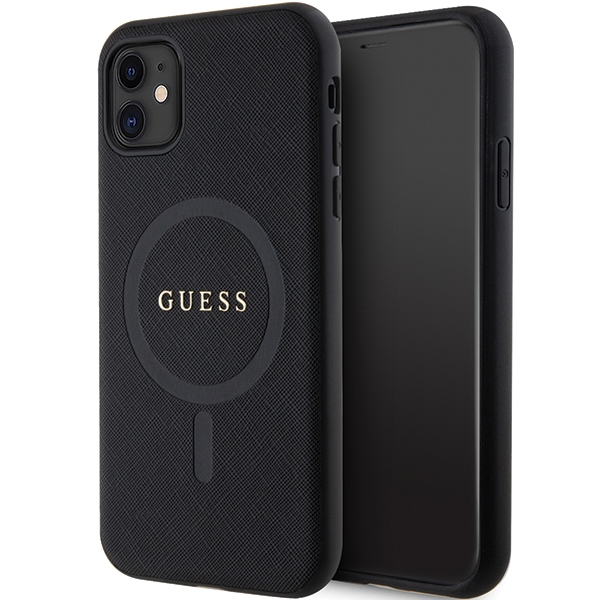 Guess GUHMN61PSAHMCK ümbris jaoks iPhone 11 / Xr - must Saffiano MagSafe