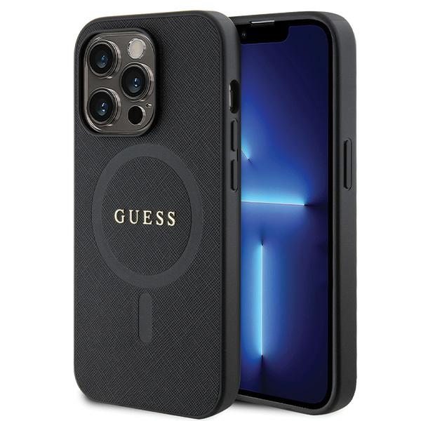 Guess GUHMP14LPSAHMCK ümbris jaoks iPhone 14 Pro - must Saffiano MagSafe