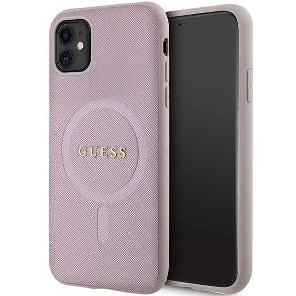 Guess GUHMN61PSAHMCP ümbris jaoks iPhone 11 / Xr - roosa Saffiano MagSafe