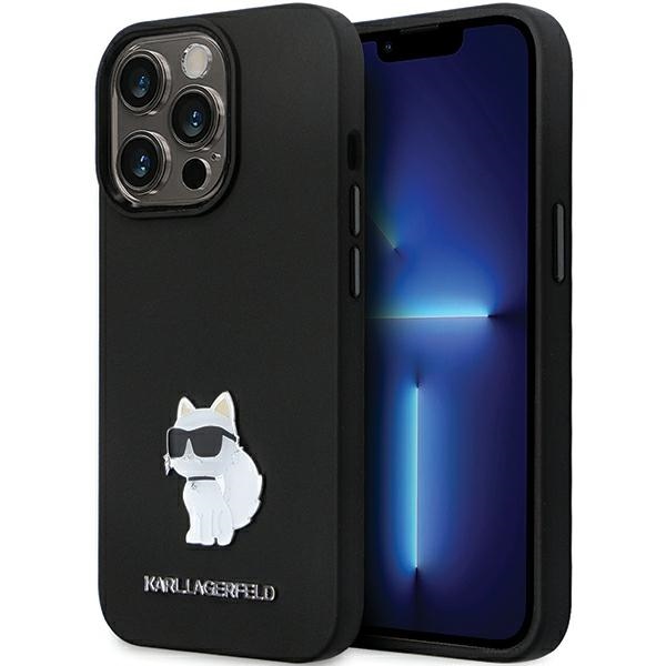 Karl Lagerfeld KLHCP14XSMHCNPK ümbris jaoks iPhone 14 Pro Max 6.7" - must Silicone C Metal Pin